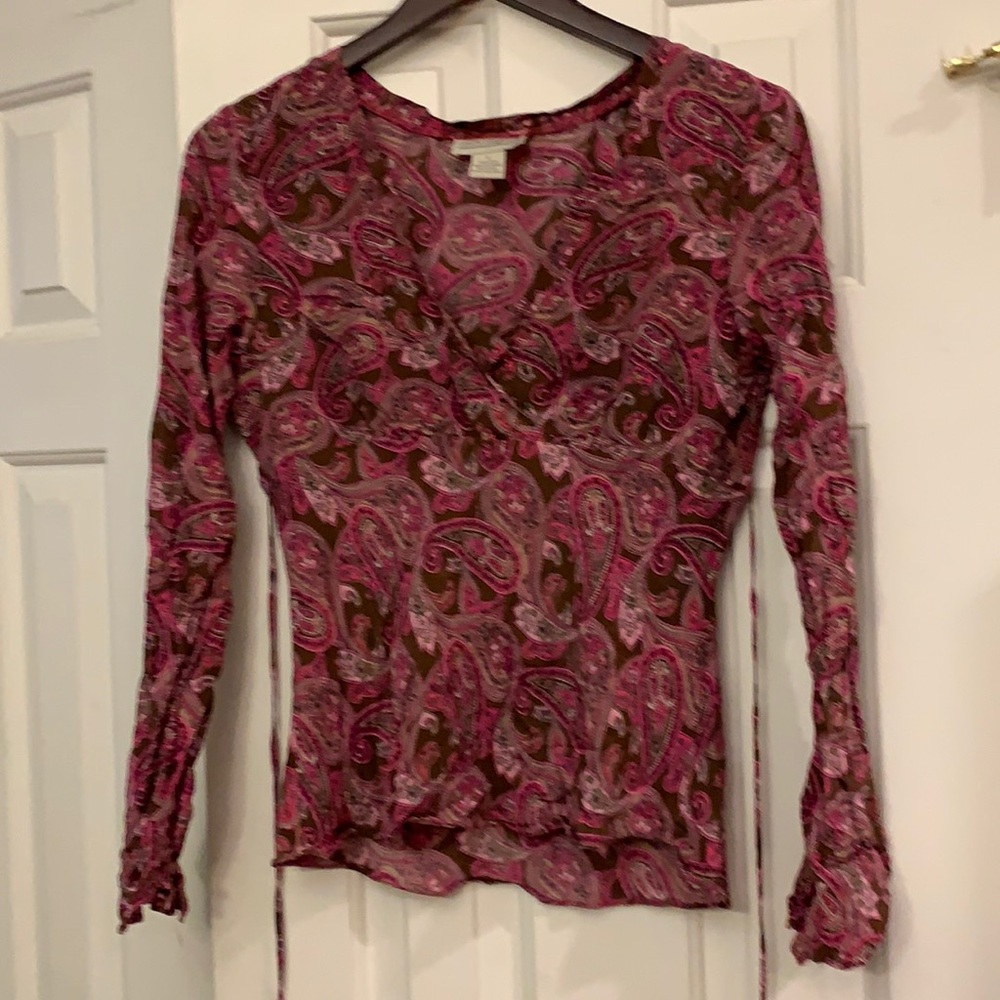 😍 Laura Leigh LTD 100% paisley silk top S